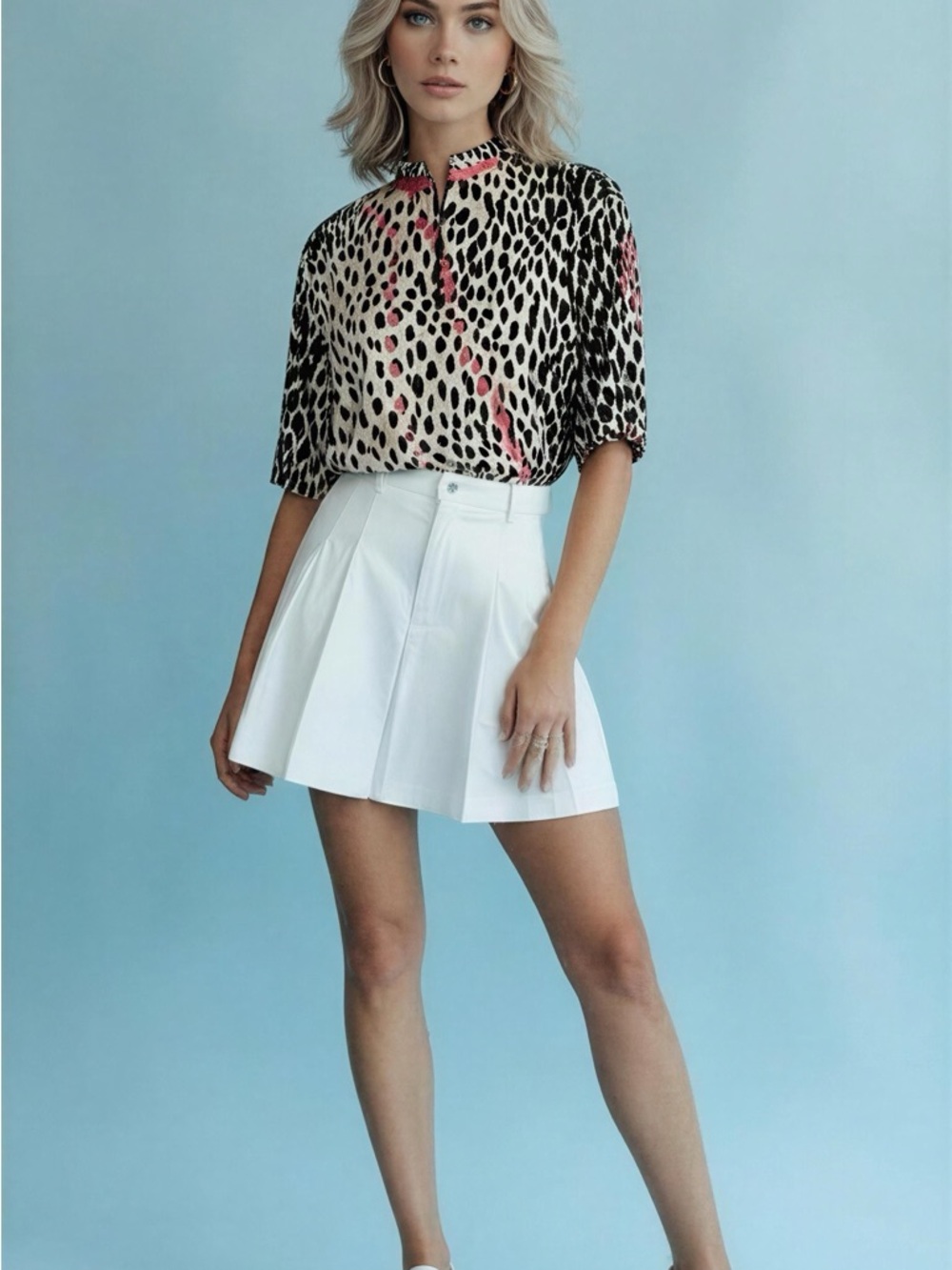 Golf Tennis Jamie Sadock Polo Top size XL Leopard Cheetah Tennis Shirt Woman’s